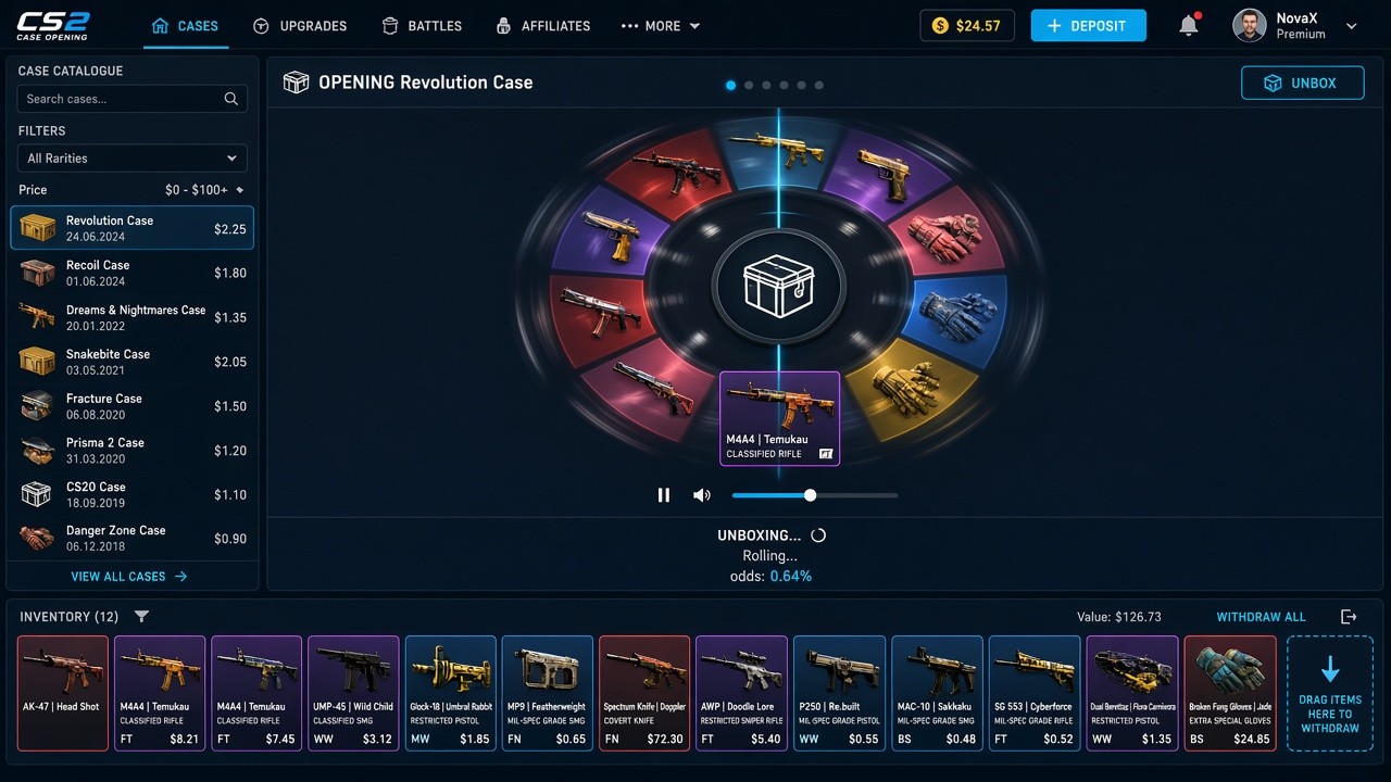 GGDrop case opening interface screenshot